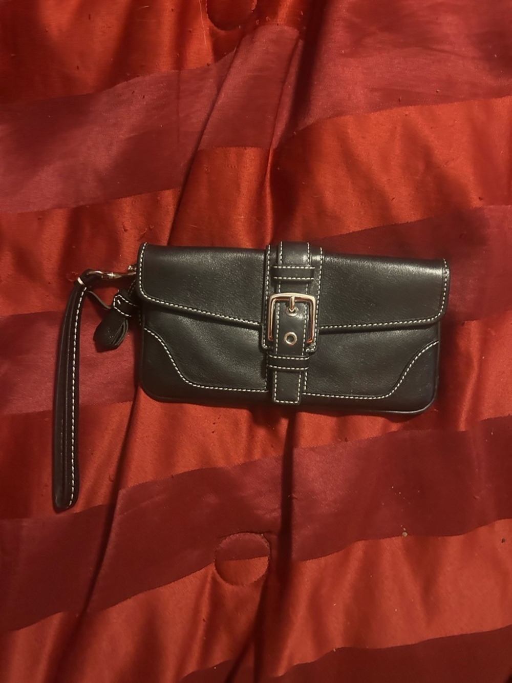 Couch black Leather wristlet